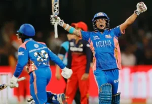 Read more about the article WPL 2025: Mumbai Indians won against RCB Harmanpreet Kaur and Amanjot Kaur guided to 4 wickets